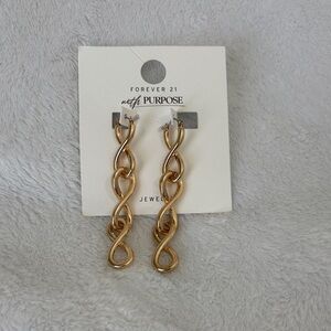 Forever 21 Gold Infinity Loop Earrings